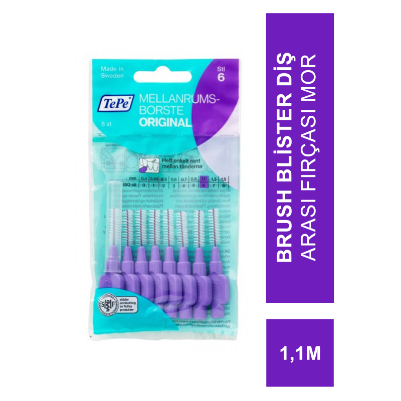 TEPE Interdental Brush Arayüz Fırçası 1.1 mm 8 adet TEPE Interdental Brush Arayüz Fırçası 1.1 mm 8 adet