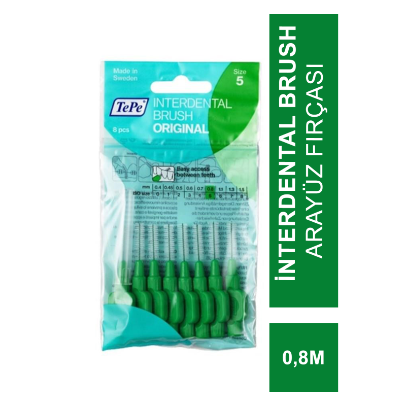 TePe İnterdental Brush Arayüz Fırçası 0.8 mm Iso Sıze 5 8 adet TePe İnterdental Brush Arayüz Fırçası 0.8 mm Iso Sıze 5 8 adet