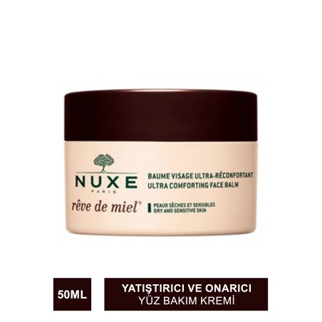 Nuxe Reve De Miel Ultra Comforting Face Balm Nemlendirici Yatıştırıcı ve Onarıcı Yüz Bakım Kremi - Gündüz - Gece 50 ml