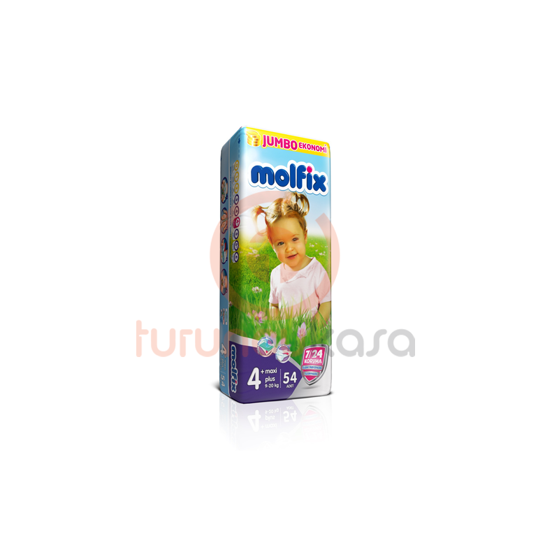 Molfix 9-20Kg 54'lü Jumbo Bebek Bezi No:4+ Molfix 9-20Kg 54'lü Jumbo Bebek Bezi No:4+