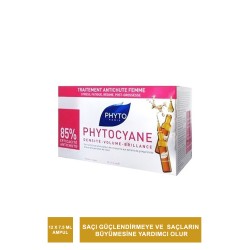Phyto Phytocyane Kadınlar İçin Dönemsel Saç Dökülmesi Karşıtı Bakım 12 Ampul x 5 ml
