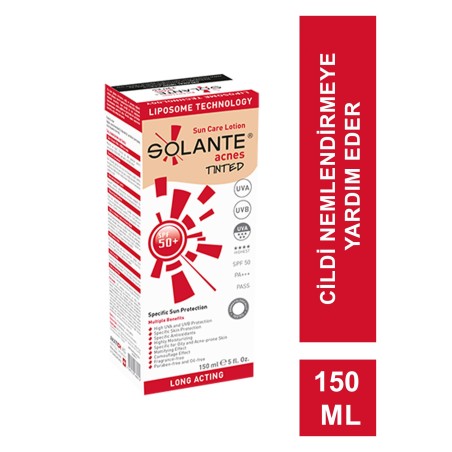 Solante Acnes Tinted Spf 50 Güneş Losyonu 150 ml