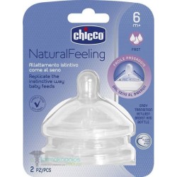  Chicco Natural Feeling Biberon Emziği 6 Ay Akış Ayarlı İkili