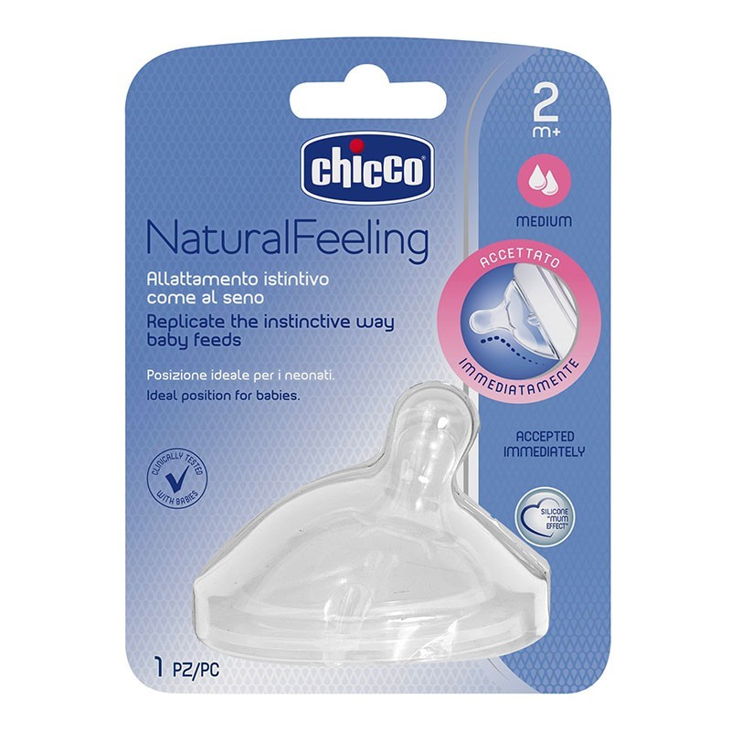Chicco Natural Feeling Biberon Emziği 2+ Ay Orta Akış Tekli Chicco Natural Feeling Biberon Emziği 2+ Ay Orta Akış Tekli