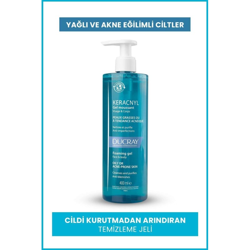 Ducray Keracnyl Foaming Gel Yüz ve Vücut Temizleme Jeli Ducray Keracnyl Foaming Gel Yüz ve Vücut Temizleme Jeli
