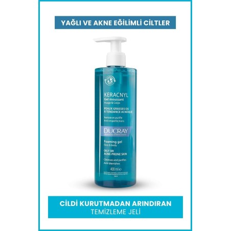 Ducray Keracnyl Foaming Gel Yüz ve Vücut Temizleme Jeli
