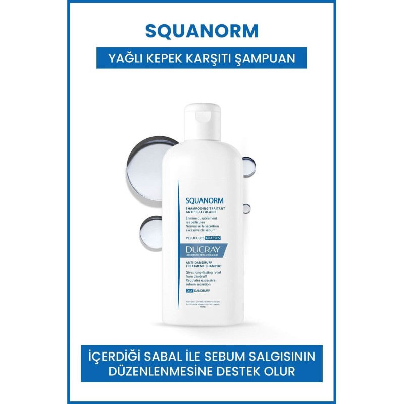 Ducray Squanorm Oily Dandruff Shampoo 200 ml Yağlı Kepek Şampuanı