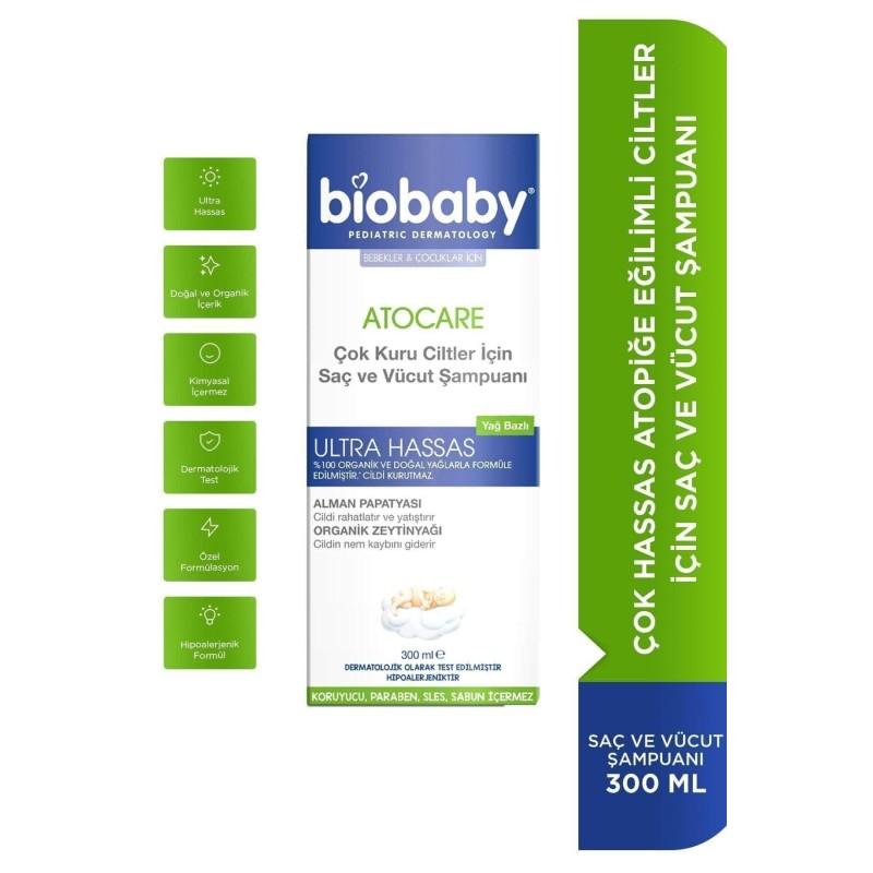 Biobaby Atopik Ciltler İçin Şampuan 300 ml Biobaby Atopik Ciltler İçin Şampuan 300 ml