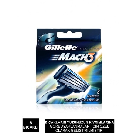 Gillette Mach3 Yedek Bıçak 8'li