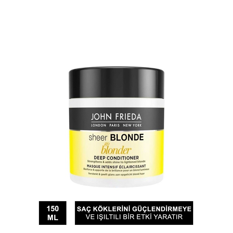 John Frieda Sheer Blonde Go Blonder Lightening Conditioner Masque 150 ml Sarı Saçlara Özel Bakım Maskesi John Frieda Sheer Blonde Go Blonder Lightening Conditioner Masque 150 ml Sarı Saçlara Özel Bakım Maskesi