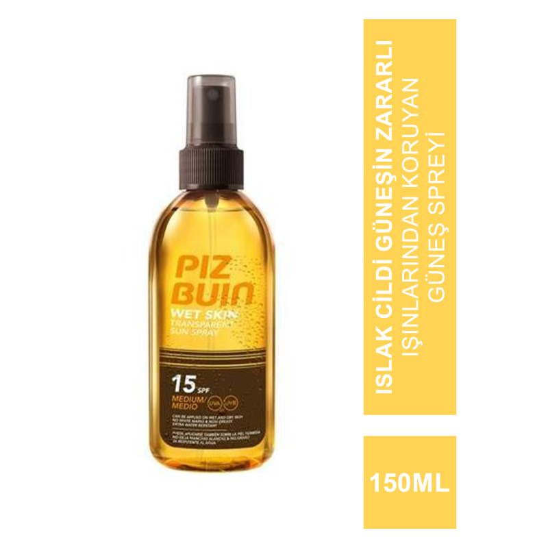 Piz Buin Transparan Islak Cilde Uygulanabilen Güneş Spreyi SPF 15 150 ml
