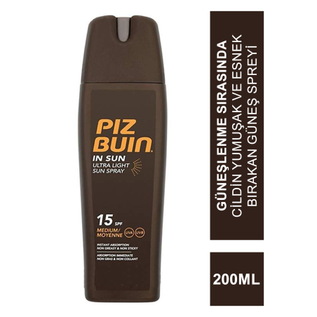 Piz Buin Ultra Hafif Güneş Spreyi SPF 15 200 ml