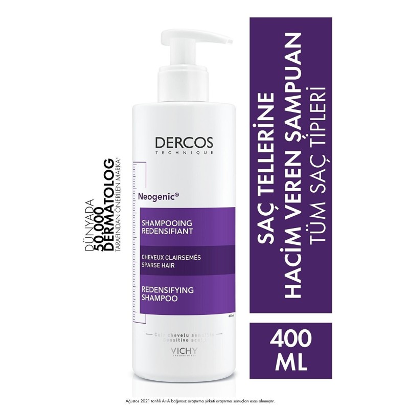 Vichy Dercos Neogenic Şampuan 400 ml - Yoğunlaştırıcı Şampuan Vichy Dercos Neogenic Şampuan 400 ml - Yoğunlaştırıcı Şampuan