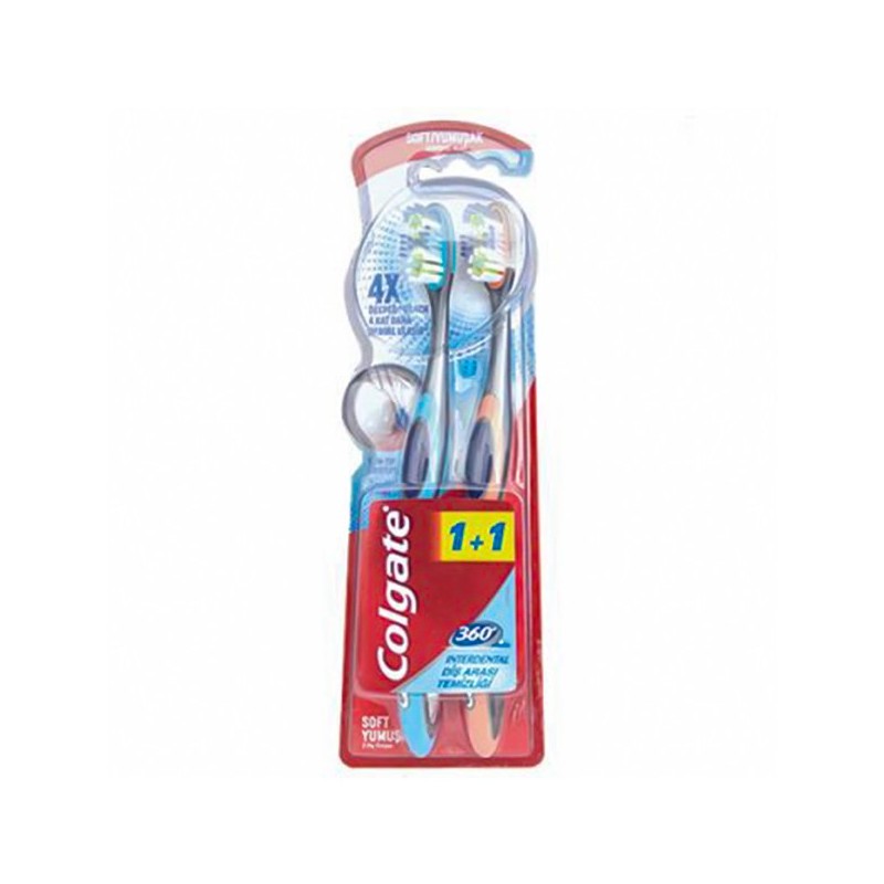 Colgate 360 Derece Diş Arası Temizliği Diş Fırçası 1+1