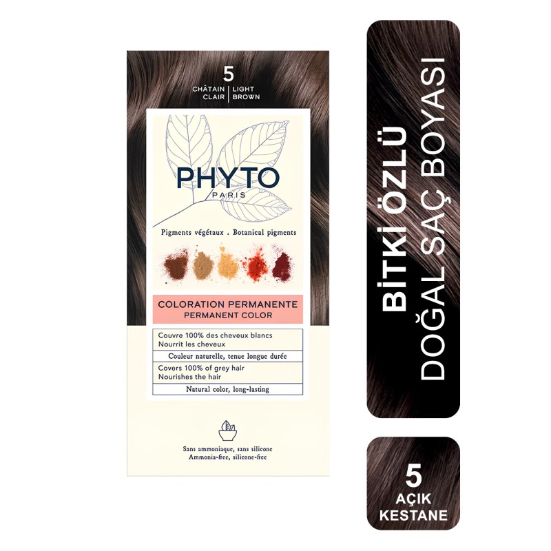 Phyto Color Bitkisel Saç Boyası 5 Açık Kestane -Chatain Clair- Yeni Formül