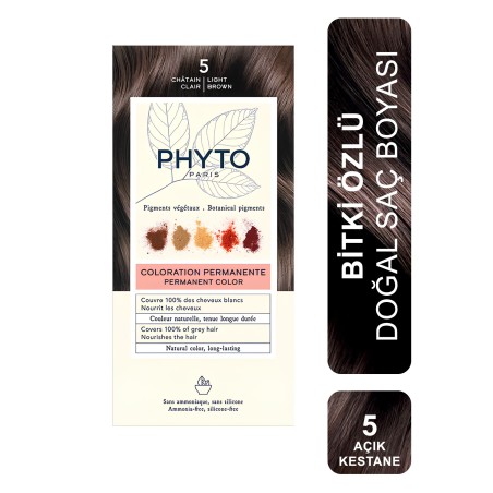 Phyto Color Bitkisel Saç Boyası 5 Açık Kestane -Chatain Clair- Yeni Formül