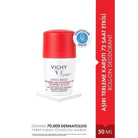 Vichy Deo Stress Resist Terleme Karşıtı Deodorant Roll-On 72 Saat 50ml