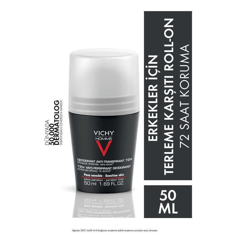Vichy Deo Homme Terleme Karşıtı İz Bırakmayan Deodorant Roll-On Yoğun Kontrol 50ml Vichy Deo Homme Terleme Karşıtı İz Bırakmayan Deodorant Roll-On Yoğun Kontrol 50ml