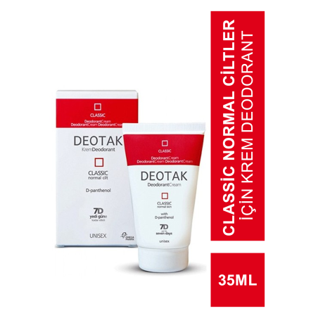 Deotak Classic Normal Ciltler İçin Unısex Krem Deodorant 35ml