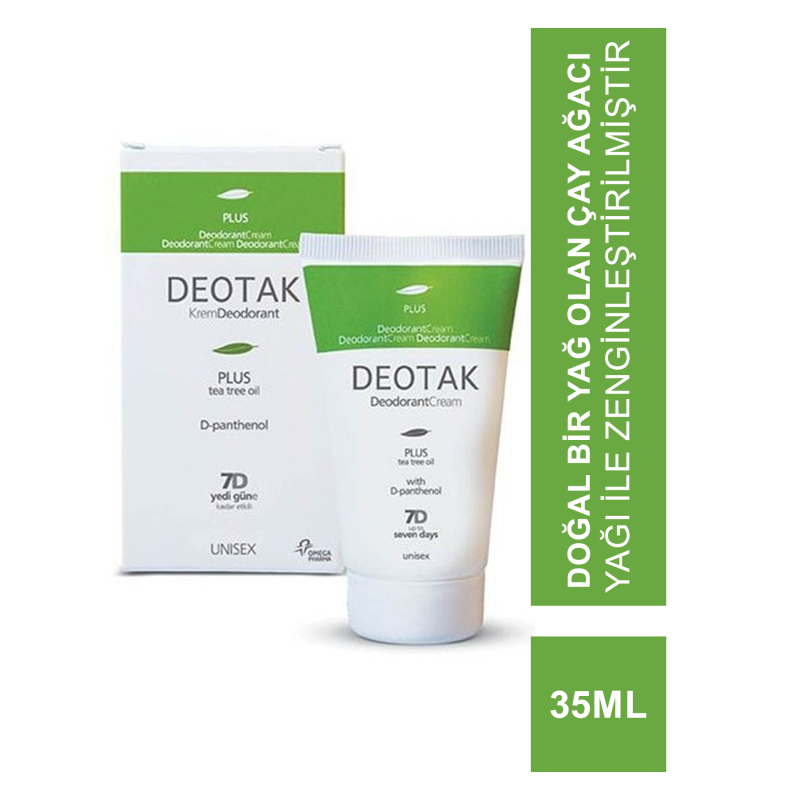 Deotak Plus Tea Tree Oil Unisex Krem Deodorant 35ml Deotak Plus Tea Tree Oil Unisex Krem Deodorant 35ml