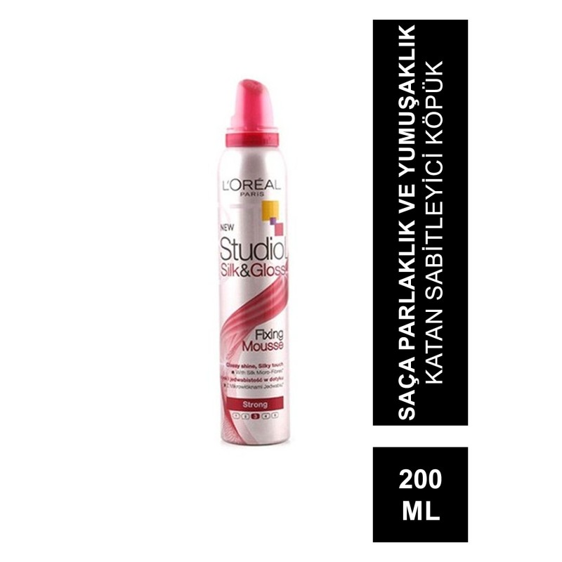 Loreal Paris Studio Line Silk & Gloss Fixing Mousse - Sabitleyici Köpük 200ml Loreal Paris Studio Line Silk & Gloss Fixing Mousse - Sabitleyici Köpük 200ml