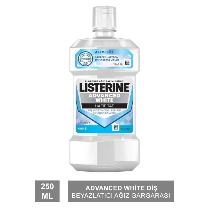 Listerine Advanced White Diş Beyazlatıcı Ağız Gargarası 250 ml- Nane Aromalı