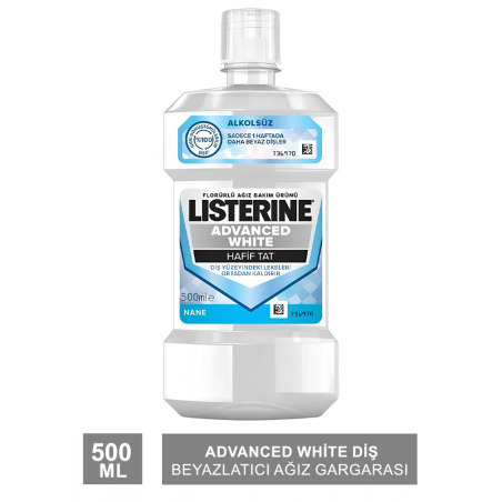 Listerine Advanced White Diş Beyazlatıcı Ağız Gargarası 500 ml - Nane Aromalı