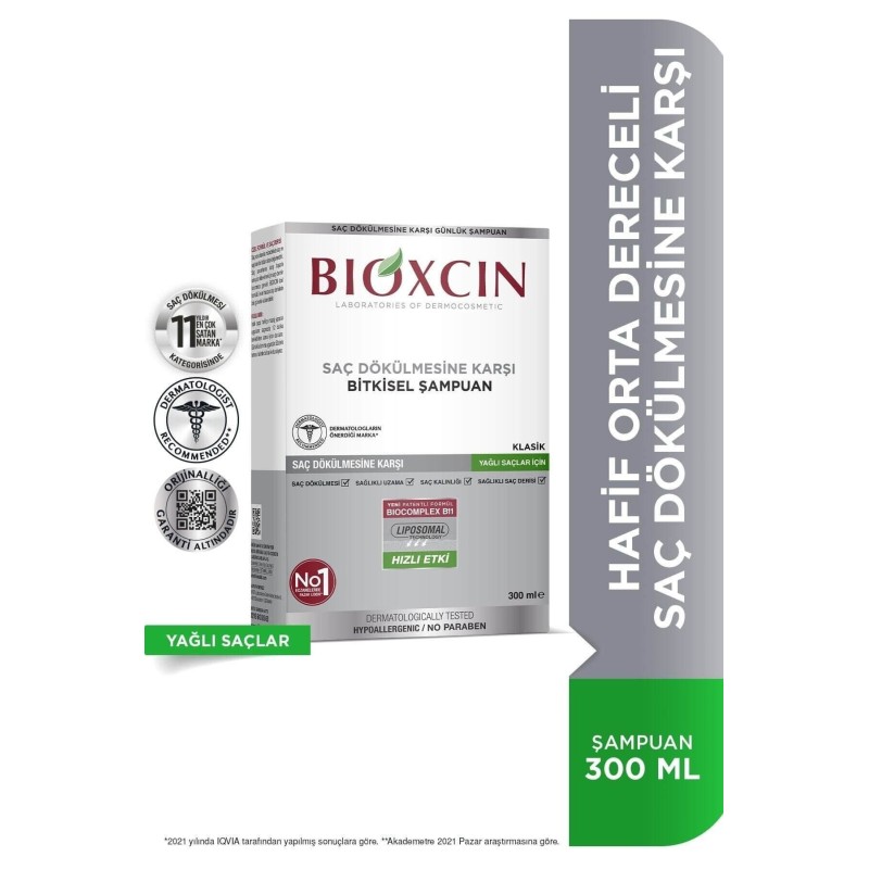 Bioxcin Klasik Şampuan Yağlı Saçlar 300 ml Bioxcin Klasik Şampuan Yağlı Saçlar 300 ml