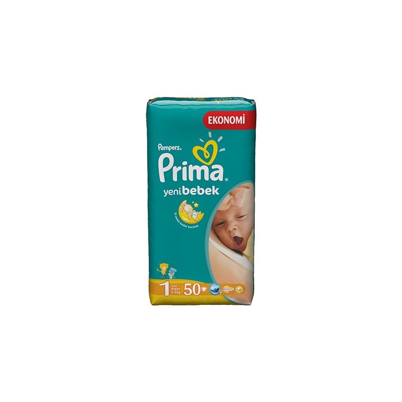Prima Bebek Bezi Yeni Bebek 1 Numara Yenidoğan Ekonomi Paketi 50 Adet