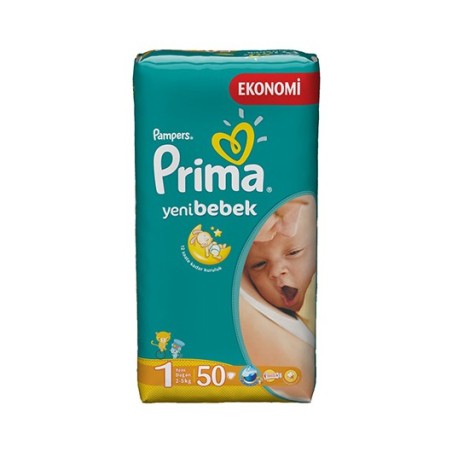 Prima Bebek Bezi Yeni Bebek 1 Numara Yenidoğan Ekonomi Paketi 50 Adet