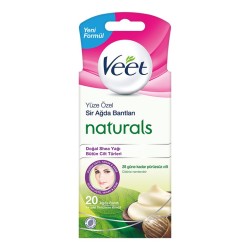 Veet Naturals Doğal Shea Yağı Yüz Bölgesi Sir Ağda Bantları 20 Adet