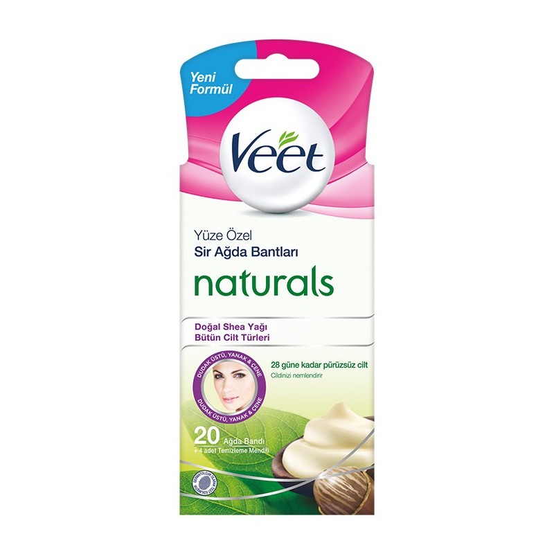 Veet Naturals Doğal Shea Yağı Yüz Bölgesi Sir Ağda Bantları 20 Adet