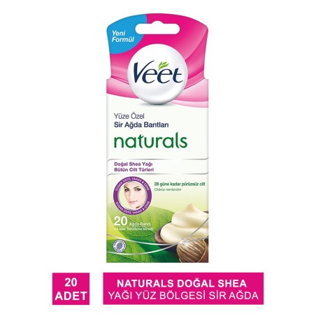 Veet Naturals Doğal Shea Yağı Yüz Bölgesi Sir Ağda Bantları 20 Adet