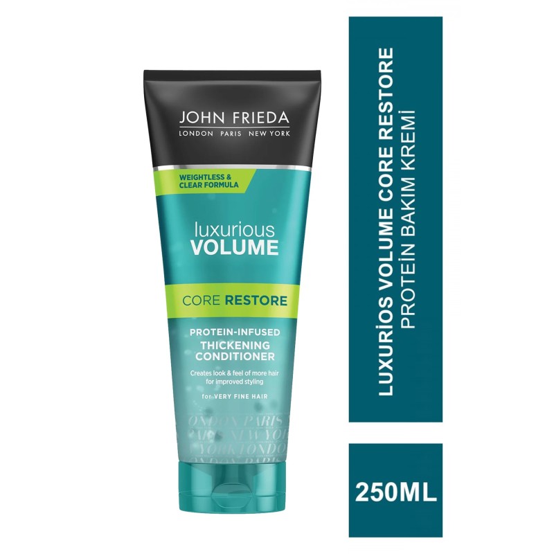 John Frieda Luxurios Volume Core Restore Protein-Infused Clear Conditioner 250 ml Protein Bakım Kremi John Frieda Luxurios Volume Core Restore Protein-Infused Clear Conditioner 250 ml Protein Bakım Kremi
