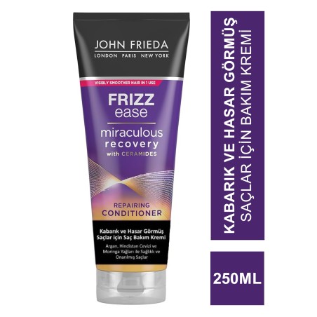 John Frieda Frizz Ease Miraculous Recovery Conditioner 250 ml Kabarık ve Hasar Görmüş Saçlar İçin Bakım Kremi