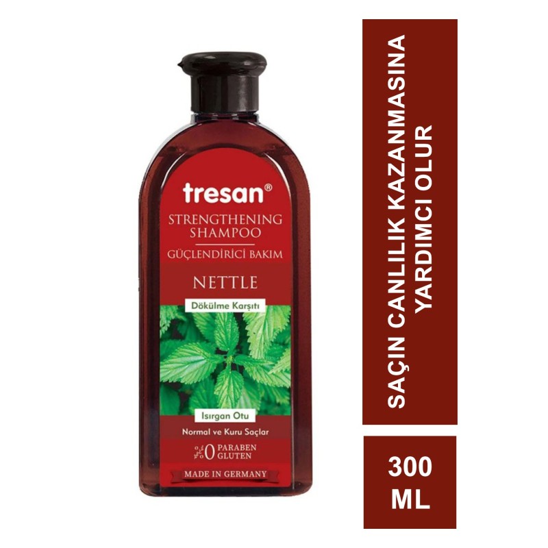 Tresan Isırgan Otu Güçlendirici Bakım Şampuanı 300ml-Normal ve Kuru Saçlar İçin Tresan Isırgan Otu Güçlendirici Bakım Şampuanı 300ml-Normal ve Kuru Saçlar İçin