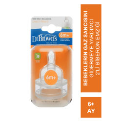Dr Browns 2 li Geniş Ağız No3 Biberon Emziği Yedek Hızlı Akış