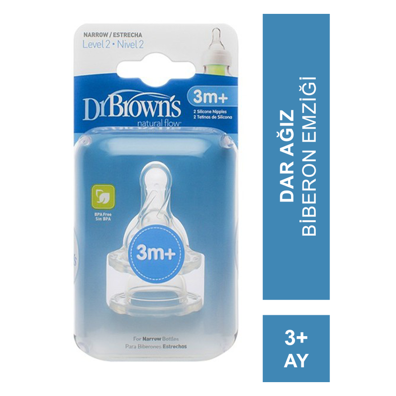 Dr.Browns 2.Aşama Dar Ağız Standart Biberon Emziği 3 Ay+