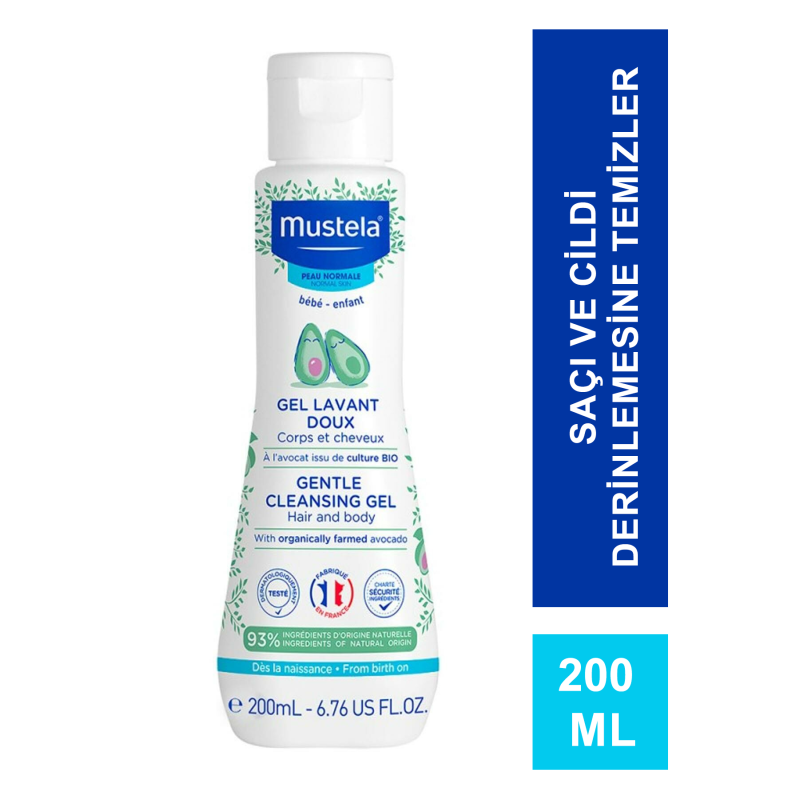 Mustela Gentle Cleansing Gel 200 ml Yenidoğan Bebek Şampuanı Mustela Gentle Cleansing Gel 200 ml Yenidoğan Bebek Şampuanı
